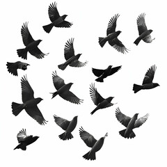 Fototapeta premium Birds silhouette pattern design graphic