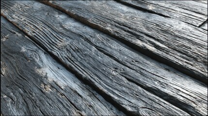 Dark Grey Weathered Wooden Plank Texture Background