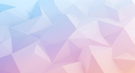 Obraz premium Delicate Pastel Geometrical Shape, Abstract Polygon Surface in Sweet Color Tones