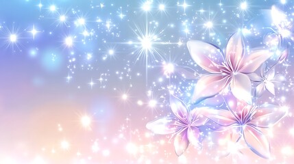 Sparkling Flowers with Pastel Background.