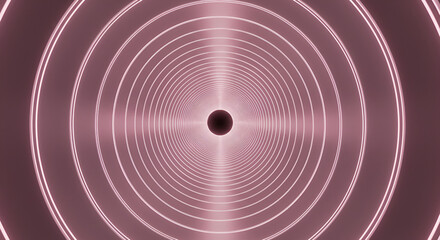 Infinite Circular Tunnel With Rose Gold Tones And Futuristic Aesthetic