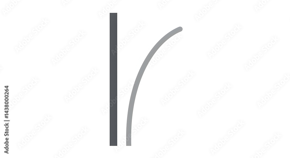 Poster abstract line composition featuring a straight edge versus curve contrast