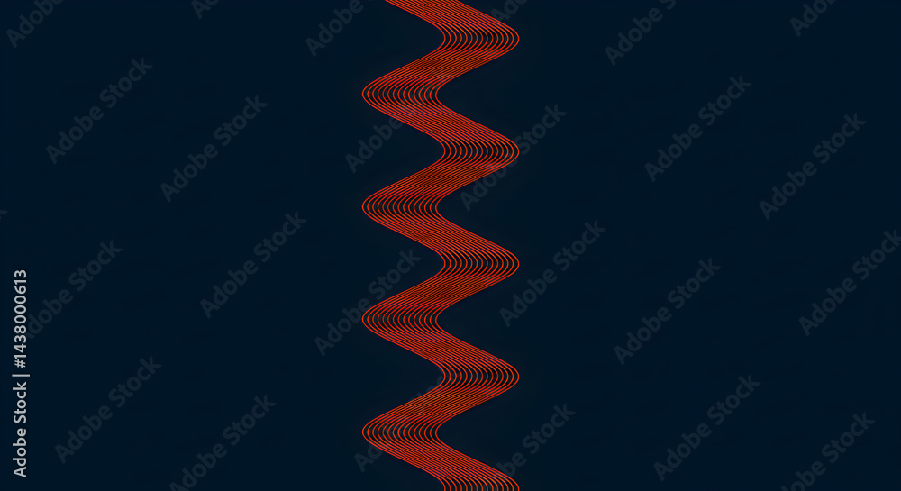 Aufkleber abstract zigzag composition with linear patterns on dark background