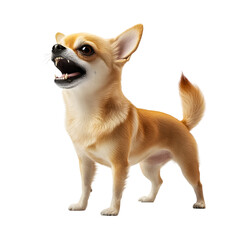 Obraz premium Angry Chihuahua Dog Barking Full Body on Transparent Background