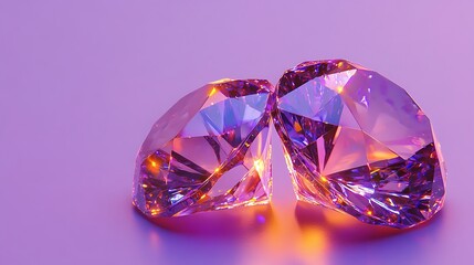 Fototapeta premium Sparkling Purple Diamonds Closeup.