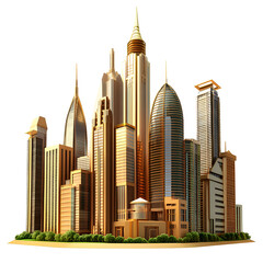 Cityscape model detailed architectural design
