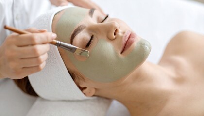 a tranquil spa day as a woman receives a soothing facial treatment, promoting relaxation and skincare