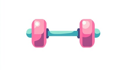 Obraz premium Pink dumbbells, fitness, workout, gym, health, exercise, white background, vector illustration
