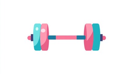 Obraz premium Pink dumbbell, fitness, workout, gym, exercise, healthy lifestyle, isolated background, web design