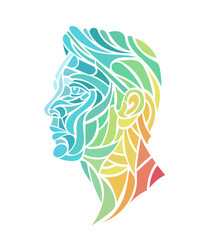 Abstract AI man — gradient tech profile