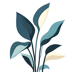 Close up plant leaves dark teal beige buds