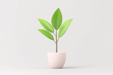 Small plant in pot, simple design