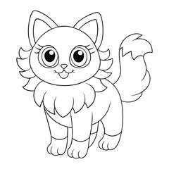 cute cat bcoloring page for kids