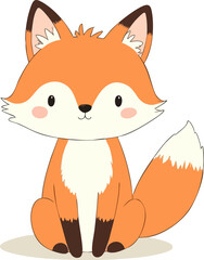 Obraz premium red fox cartoon