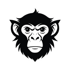 Stylized Chimpanzee Face Black Illustration