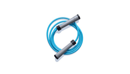 Jump rope with ergonomic handles coiled for fitness activity, health