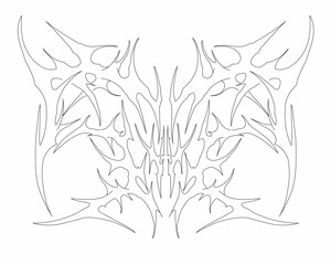Abstract tribal vector featuring sharp, symmetrical lines forming a dynamic, organic pattern perfect for tattoos, streetwear, or digital art projects