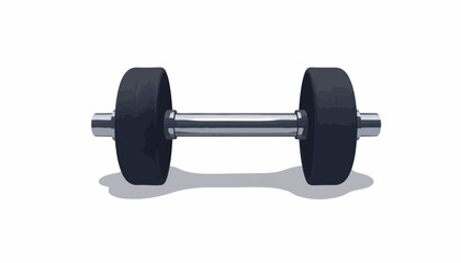 Minimalistic dumbbell on white surface, representing fitness elegance