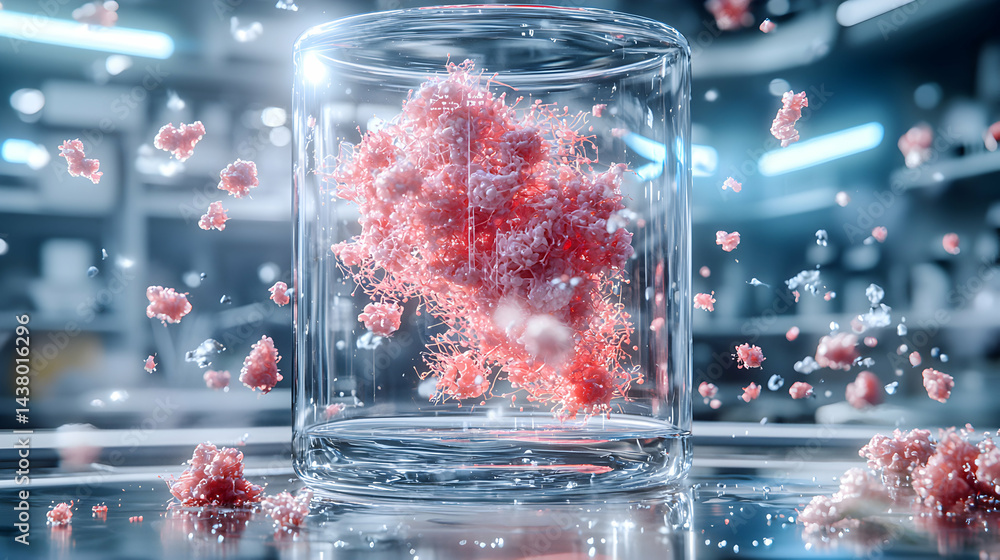 Aufkleber a detailed image of a laboratory experiment showcasing a biological sample. it could be used for sci