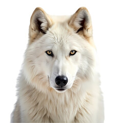 Obraz premium Majestic Arctic Wolf Stunning Closeup Portrait isolated on transparent background