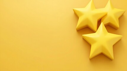 Fototapeta premium Yellow Stars with Rating, Background, and Abstract.