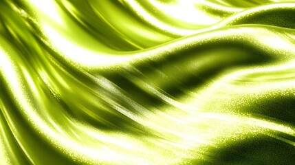 Close-up view of flowing, vibrant yellow-green fabric.