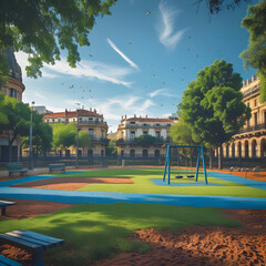 Fototapeta premium A vibrant and serene playground in Buenos