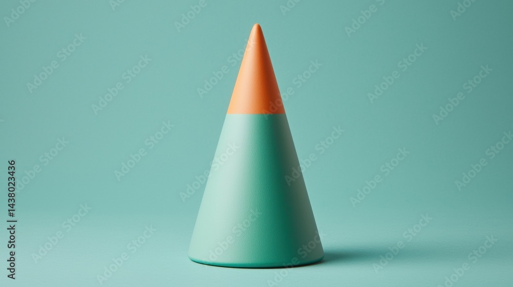Poster a geometric object with a pointed top and a flat bottom.