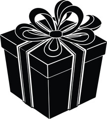 Gift Box Silhouette White Background