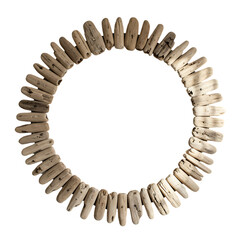 Obraz premium Driftwood Circle: Coastal Decor and Natural Wall Art