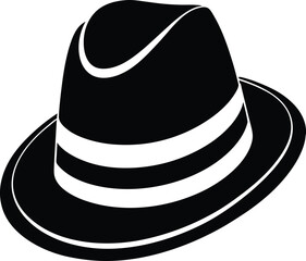 Fedora Hat Silhouette White Background