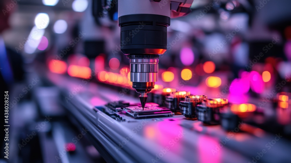 Poster advanced technology in automated industrial processes showcasing precision manufacturing and intrica