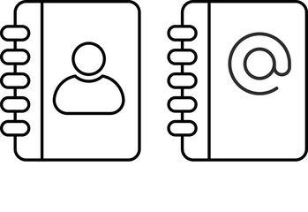 Address book icon set. Document sign. phonebook icon symbol
