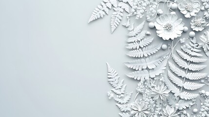 Obraz premium White Floral Frame with Minimal Design.