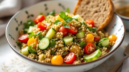 Delicious Couscous Salad with Tomatoes and Cucumbers