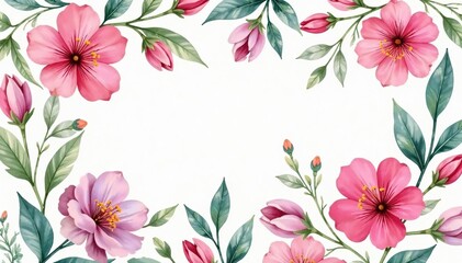 Delicate watercolor floral pattern, perfect for spring flyer design , illustration, stationary, invitation