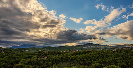 Molise, spring landscape. View from the city of Isernia.