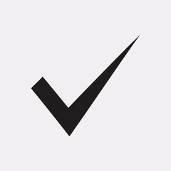 Simple check mark Icon silhouette vector illustration isolated on white background