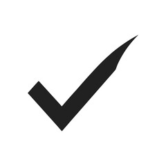 Simple check mark Icon silhouette vector illustration isolated on white background