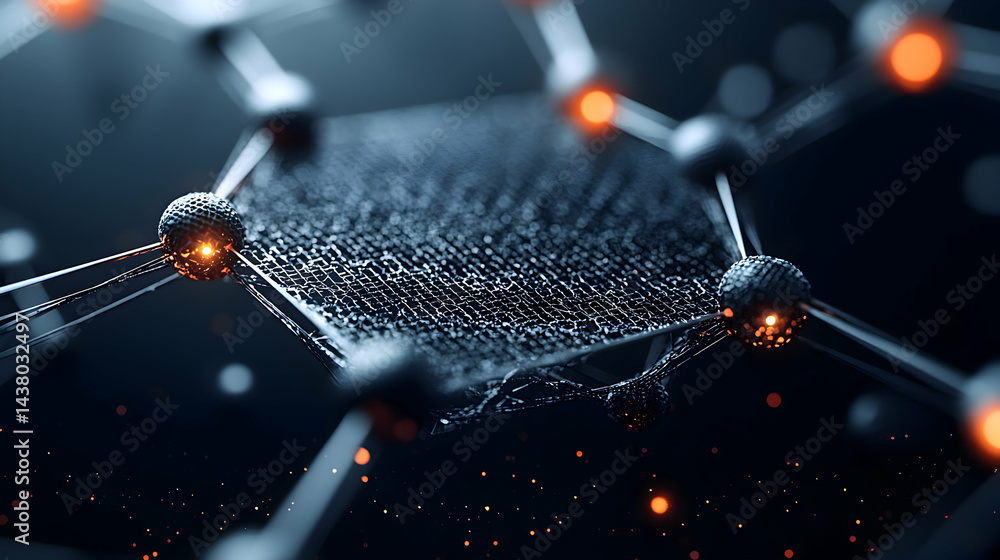 Aufkleber abstract digital art featuring a glowing tech-focused design. use for scientific visualizations futu