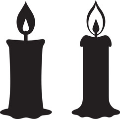 Obraz premium burning candle vector, burning candle silhouette vector, burning candle logo vector illustration