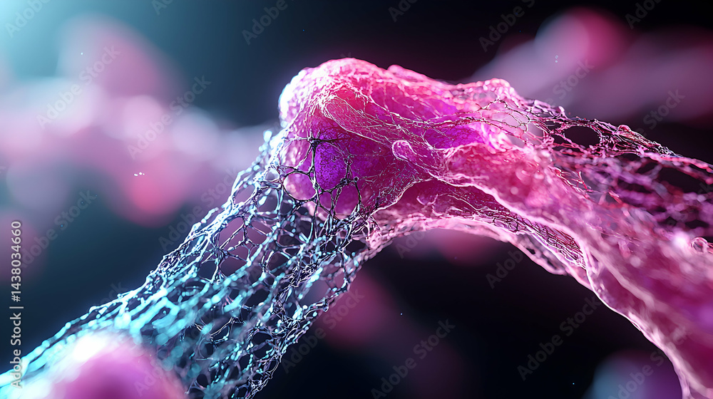 Aufkleber a macro shot showcasing a complex biological structure. could be used in medical textbooks or scient