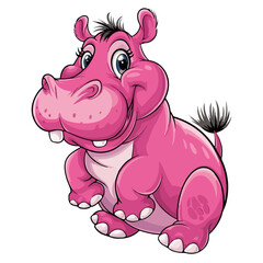 
Hippopotamus cartoon vector on white background