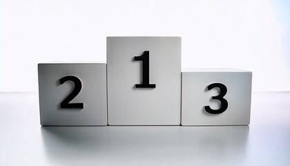 a white empty winners podium isolated and modern represents the pedestals for first second and third places