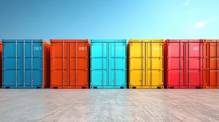 Containers in shipping yard, shipping port.
