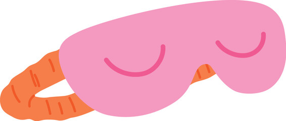 pink sleep mask flat illustration