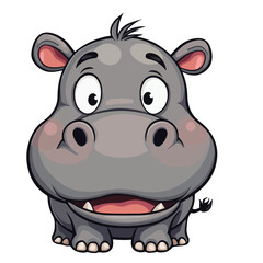 Naklejka premium Hippo cartoon vector on white background