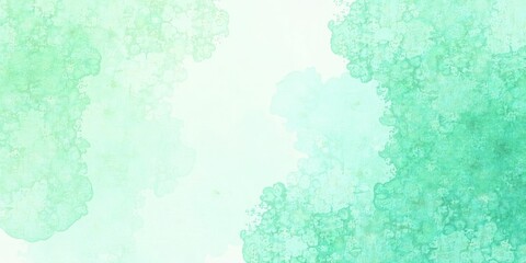 Obraz premium Abstract Mint Green Watercolor Wash Background Texture with Organic Shapes and Splashes Ideal for Design Projects