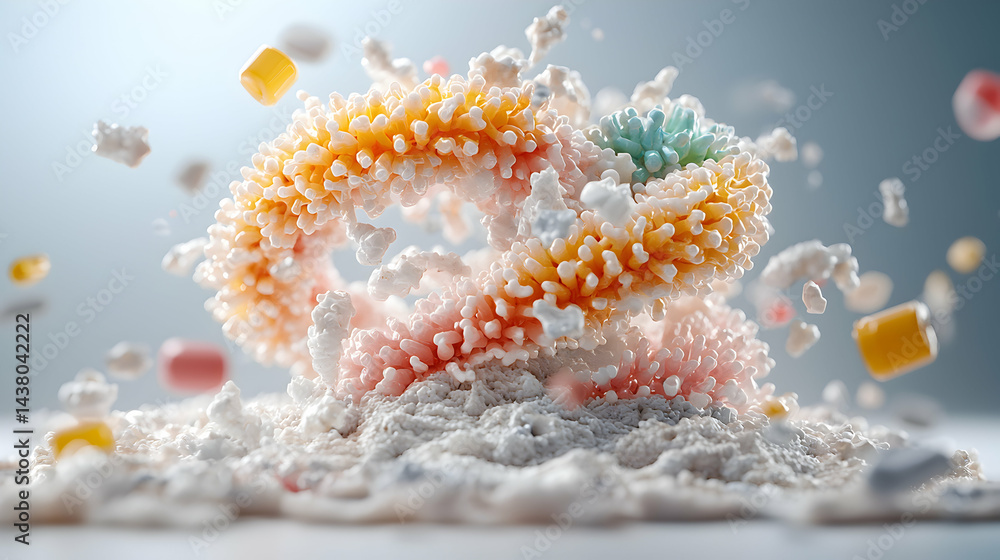 Aufkleber abstract macro image depicts a complex structure suggesting scientific or biological imagery. perfec