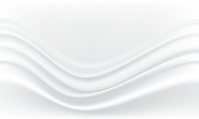 White fabric wave curve background vector
